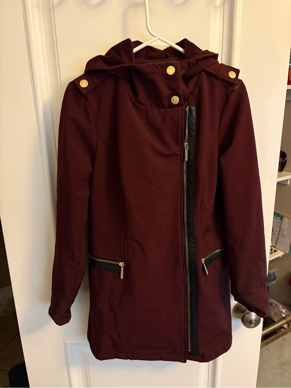 Michael Kors Burgundy Hooded Winter Coat